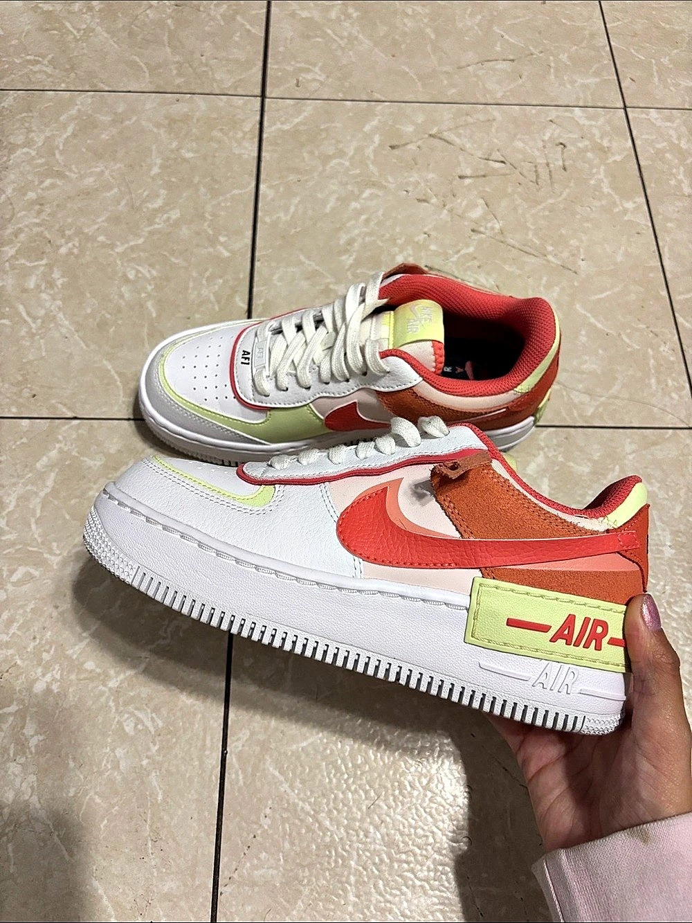 Nike Air Force 1 Shadow "White Magic Ember" Sneakers White & Orange